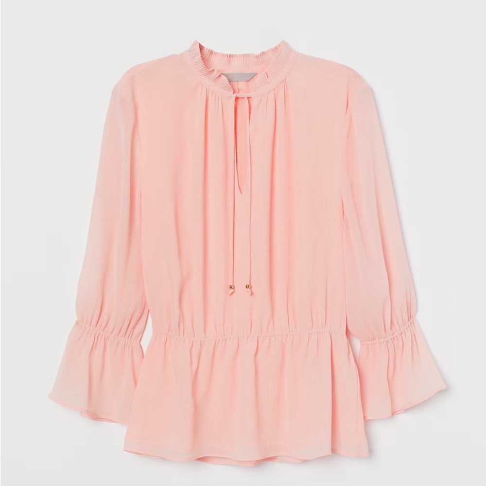 H&M Crinkled Chiffon Blouse, Size S